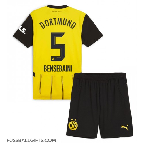 Borussia Dortmund Ramy Bensebaini #5 Fußballbekleidung Heimtrikot Kinder 2024-25 Kurzarm (+ kurze hosen)